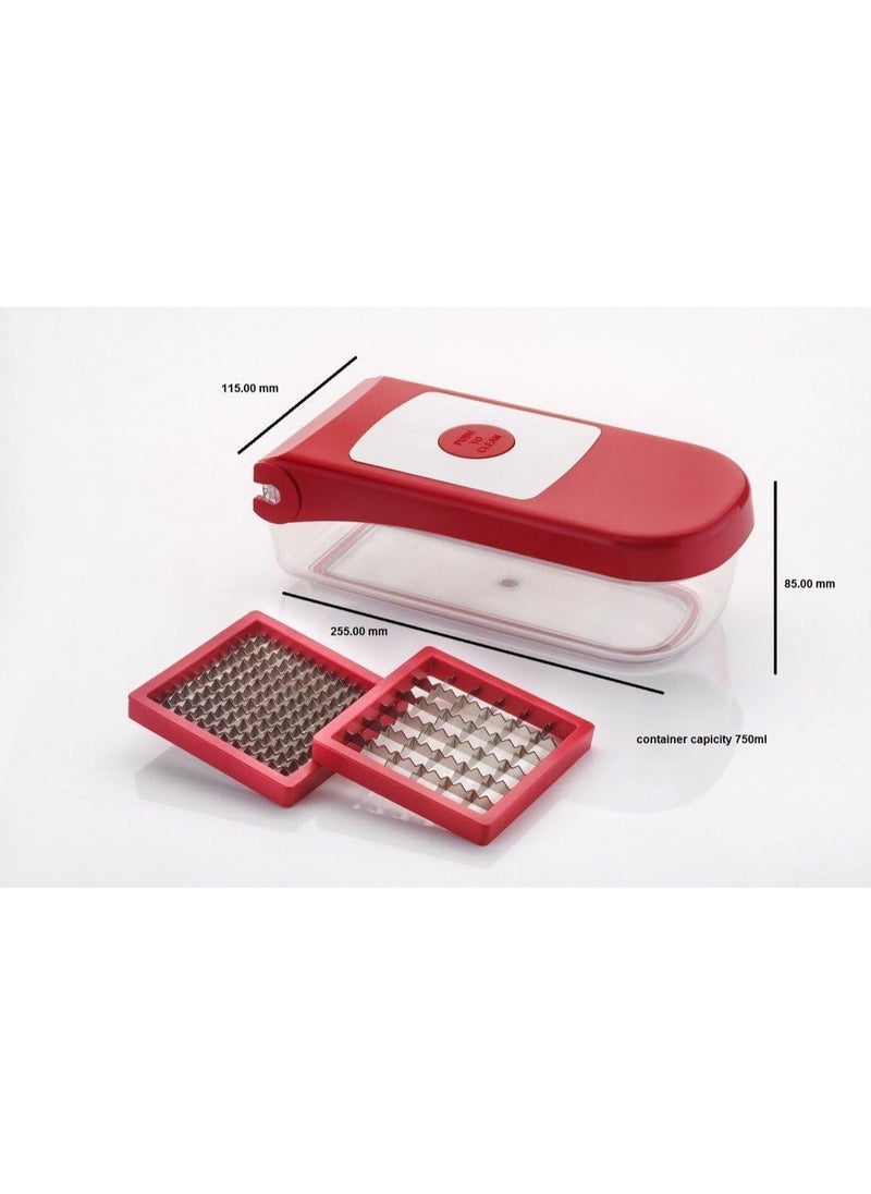 GANESH Plastic Chopper Vegetable and Fruit Cutter, Red  - Image 4