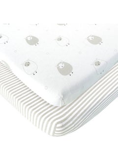Joey + Joan Joey + Joan Bassinet Fitted Sheets for Baby Beside Dreamer Bedside Sleeper and Chicco Next2Me – Fits 20 x 33 Mattress – Snuggly Soft Jersey Cotton – Grey – 2 Pack  - Image 1