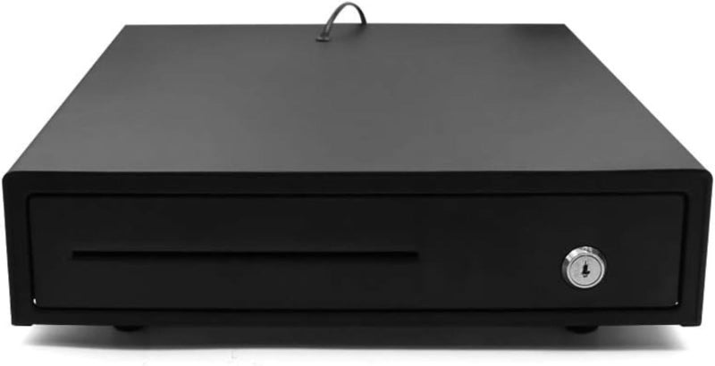 HALAMODO Heavy Duty Cash Drawer Four-Grid Three-Gear POS Cash Register Drawers Cashbox with Money Tray and Lock RJ11 Interface Smart POS System - Image 1