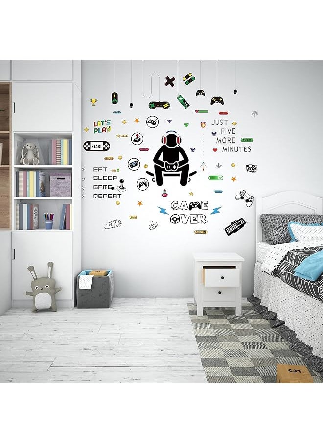 erorex Gamer Wall Decal Game Wall Stickers Video Gamer Controller Decals Diy Removable For Boy Room Teen Room Kids Room Playroom Bedroom Wall Decoration  - Image 2