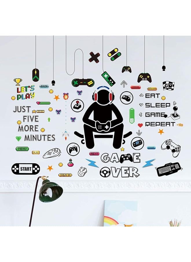 erorex Gamer Wall Decal Game Wall Stickers Video Gamer Controller Decals Diy Removable For Boy Room Teen Room Kids Room Playroom Bedroom Wall Decoration  - Image 5