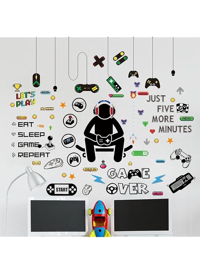 erorex Gamer Wall Decal Game Wall Stickers Video Gamer Controller Decals Diy Removable For Boy Room Teen Room Kids Room Playroom Bedroom Wall Decoration  - Image 3
