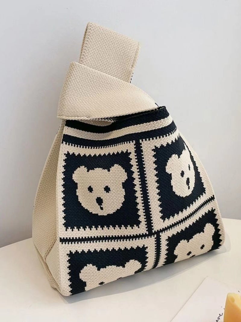 Niche Design Girl'S Love Color Matching Knitted Handbag Women'S Shoulder Weaving New All-Match Personalized Trendy Bag - Image 5