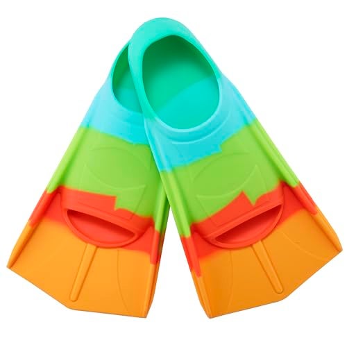 Prsca Kids Swim FinsShort Youth Fins Swimming FlippersSwim Training Fins for Lap Swimmingfor Children Girls Boys Beginners - Image 1