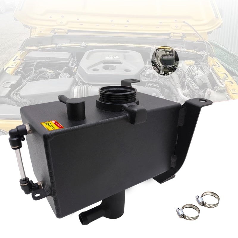 KOKSHELY Aluminum Coolant Reservoir Tank with Bracket & Sight Glass For Jeep Wrangler JL JLU 2018â€“2025 2.0L 3.6L & Gladiator JT 2020â€“2025 | JL Coolant Reservoir Wrangler JL Coolant Reservoir Jeep JL - Image 1