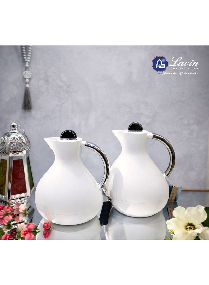 Lavin Flask Set 0.6ml+0.9ml/Fashionable Desgin/Coffee&Tea Thermos/Premium Glass Inner/Hot&Cold/HB