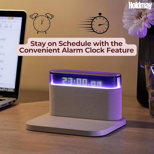 Holdmay Multifunctional LED Alarm Clock with Bluetooth Speaker, Wireless Charger, RGB Night Light & USB-C Charging - 4 Color Options, Perfect for Home, Office, and Bedroom Decor - Image 5