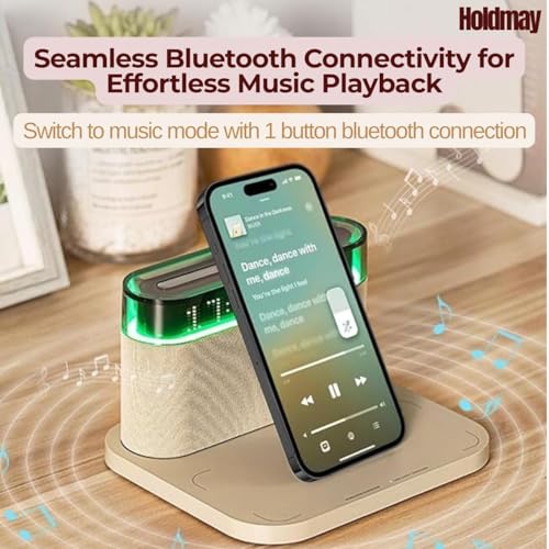 Holdmay Multifunctional LED Alarm Clock with Bluetooth Speaker, Wireless Charger, RGB Night Light & USB-C Charging - 4 Color Options, Perfect for Home, Office, and Bedroom Decor - Image 2