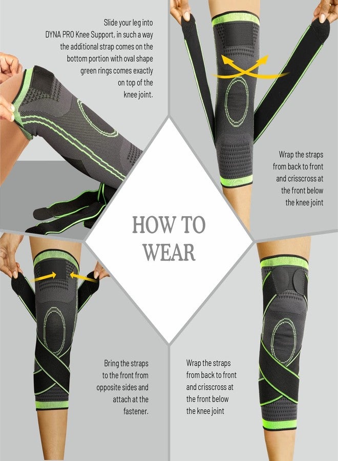 Dyna Nylon Pro Knee Cap With Compression And Adjustable Straps For Custom Fit|Injury Prevention, Recovery, Pain Relief|Gym, Running, Sports|Meniscus Tear, Acl, Pcl, Arthritis|Medium Pack Of 1 - Image 3