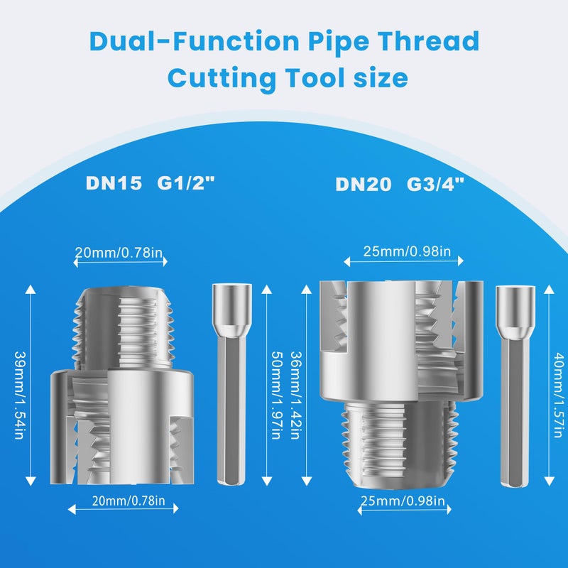 Inner and outer integrated pipe threading tool (2-piece set) PPR water pipe inner wire outer wire integrated threading device wire opening 4 points 6 points - Image 5