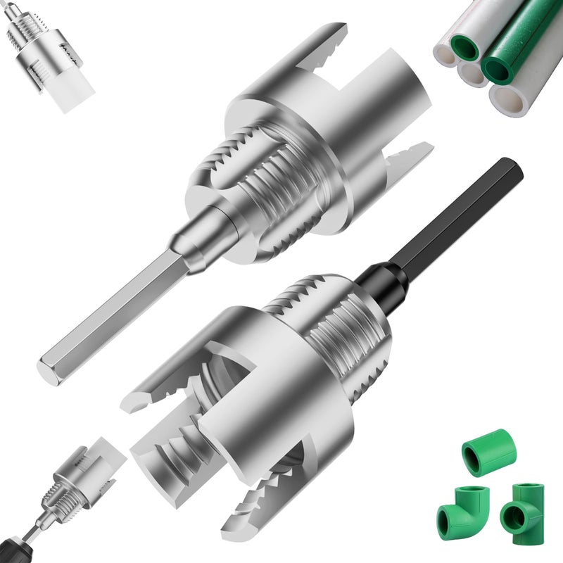 Inner and outer integrated pipe threading tool (2-piece set) PPR water pipe inner wire outer wire integrated threading device wire opening 4 points 6 points - Image 1