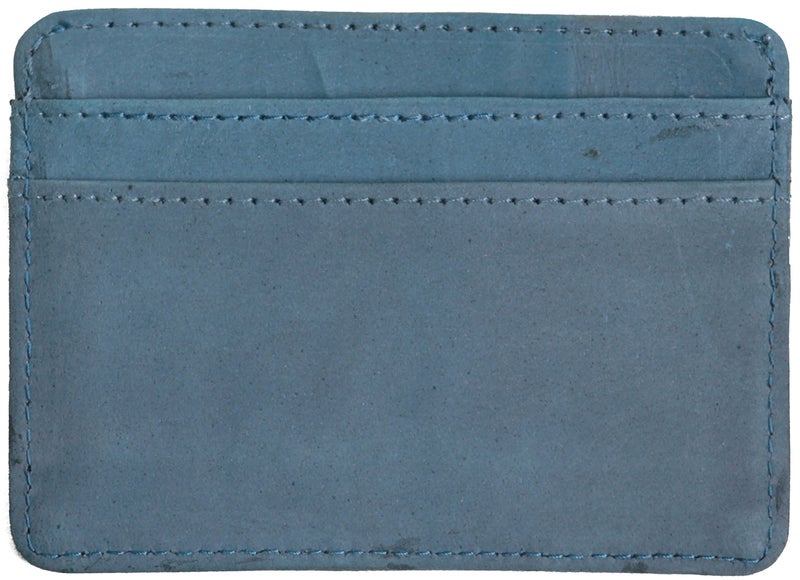 Husk N Hoof RFID Protected Leather Slim Credit Card Holder Wallet for Man Women | Card Holder for Men Woman | Blue - Image 2