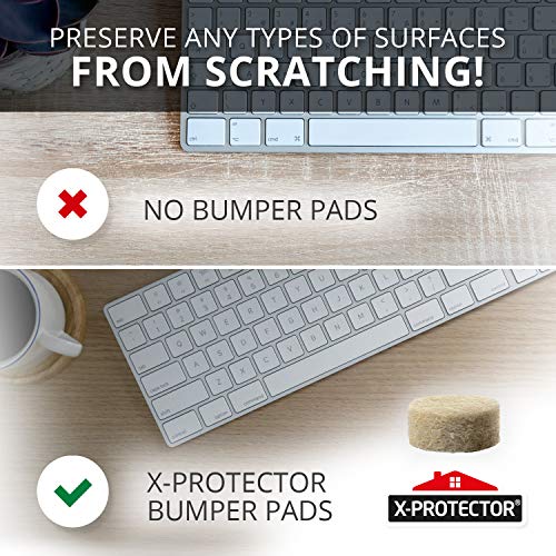 X-Protector Cabinet Door Bumpers X-Protector 100 PCS – Small Felt Pads 3/8” – Ideal Beige Felt Bumpers – Self-Adhesive Thick Felt Dots – Bumper Pads to Protect Glass & Other Surfaces! - Image 4
