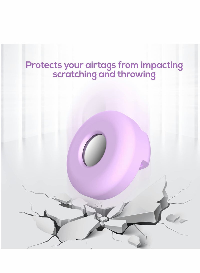 2 PCS Silicone AirTag Holder for Dog & Cat Collars - Anti-Lost Pet Accessory in Pink & Purple - Image 5