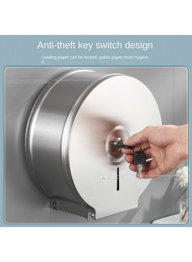 Bluejw 304 Stainless Steel Tissue Box Toilet Large Plate Hand Wipe Roll Paper Box Hotel Engineering Toilet Paper Hand Waterproof Paper Box - Image 3