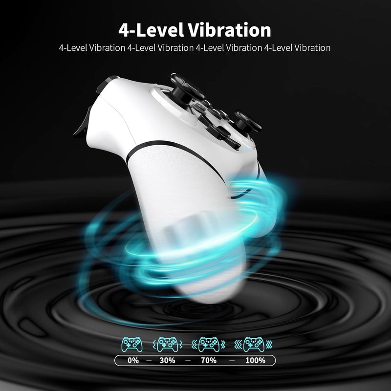 AceGamer 2pcs Wireless Controller for Switch/Lite/OLED/Pro with One Button Wake-up Function, Switch Pro Controller with Dual Vibration/Turbo/Screenshot (Black & White) - Image 3