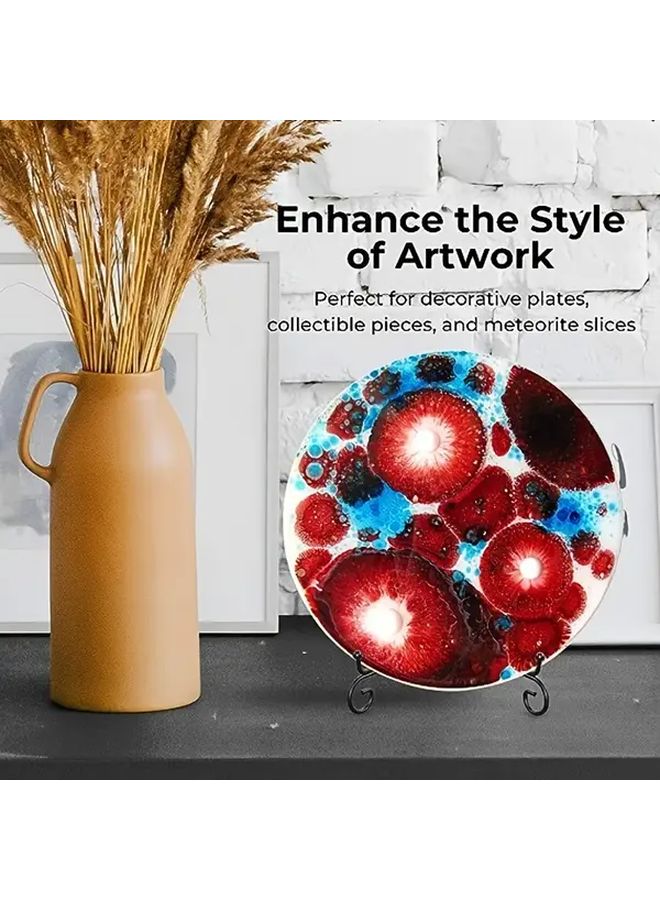 5 قطع حامل ثلاثي القوائم من الحديد الأسود القابل للطي والمتين لعرض اللوحات والصور والأطباق الفنية - Image 5