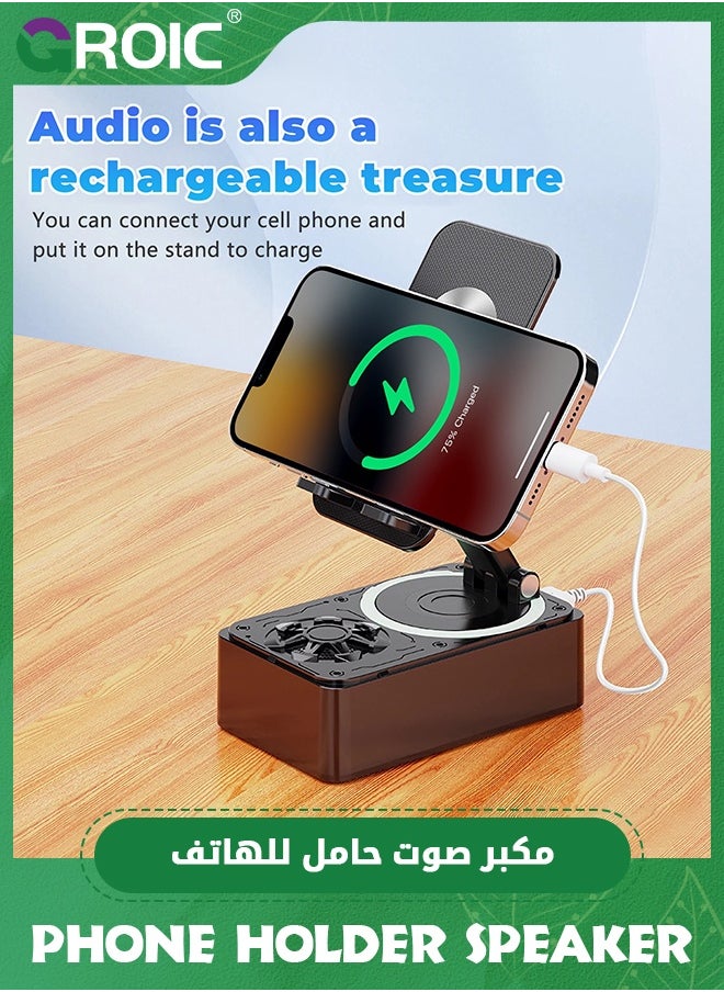 GROIC Karaoke Machine with 360° Cell Phone Holder, Portable Bluetooth Karaoke Speaker for Kids Adults, Singing Machine with One Wireless Microphone  - Image 5
