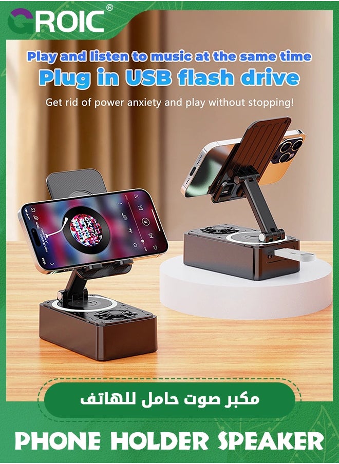 GROIC Karaoke Machine with 360° Cell Phone Holder, Portable Bluetooth Karaoke Speaker for Kids Adults, Singing Machine with One Wireless Microphone  - Image 2