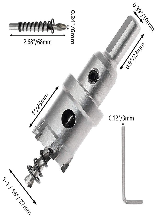 LDEXIN 1-1/16 inch/27mm Carbide Hole Cutter Hole Saw with Heavy Duty Arbor for Stainless Steel, Metal Pipes, Hard Material - Image 2