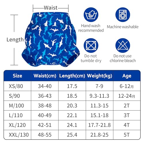 BIG ELEPHANT Baby Swim Diapers 3pcs, Reusable Adjustable Washable Waterproof Swimming Diaper for Boy's and Girl's, 3T - Image 2