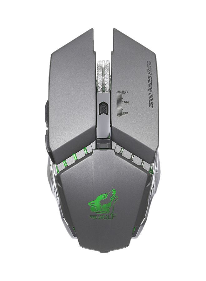 NIBEMINENT Wireless Gaming Mouse Black/Silver/Green  - Image 1