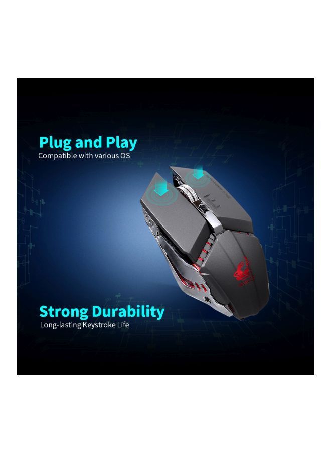 NIBEMINENT Wireless Gaming Mouse Black/Silver/Green  - Image 2