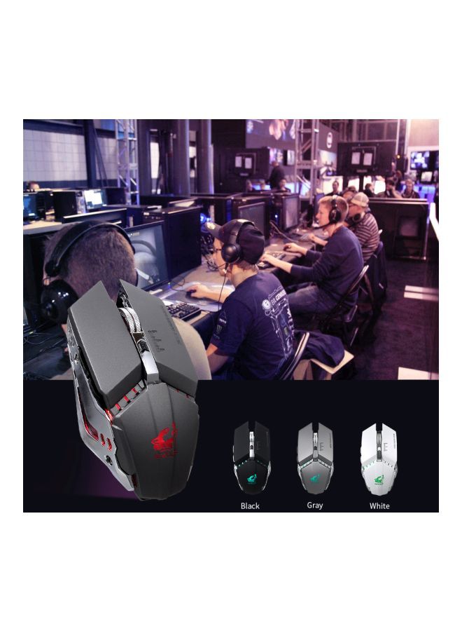 NIBEMINENT Wireless Gaming Mouse Black/Silver/Green  - Image 3