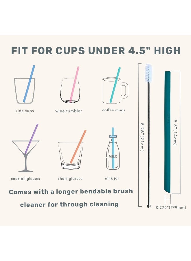 Tegion Thin Short Reusable Toddlers& Kids Silicone Straws for The First Years Take & Toss Spill Proof Straw Cup,10-14 oz Small Tumbler (Girls Color) - Image 5