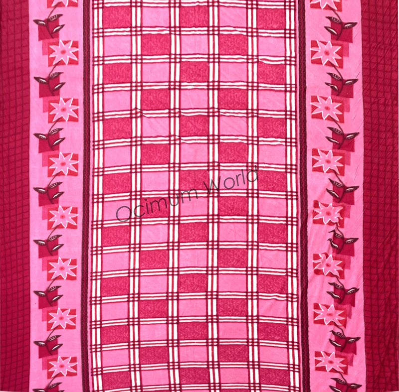 MORADO Woollen Heavy Fleece Warm Checkered Double Bedsheet with Two Pillow Covers with Zipper for Winters (90×100 Inch, Pink) - Image 2
