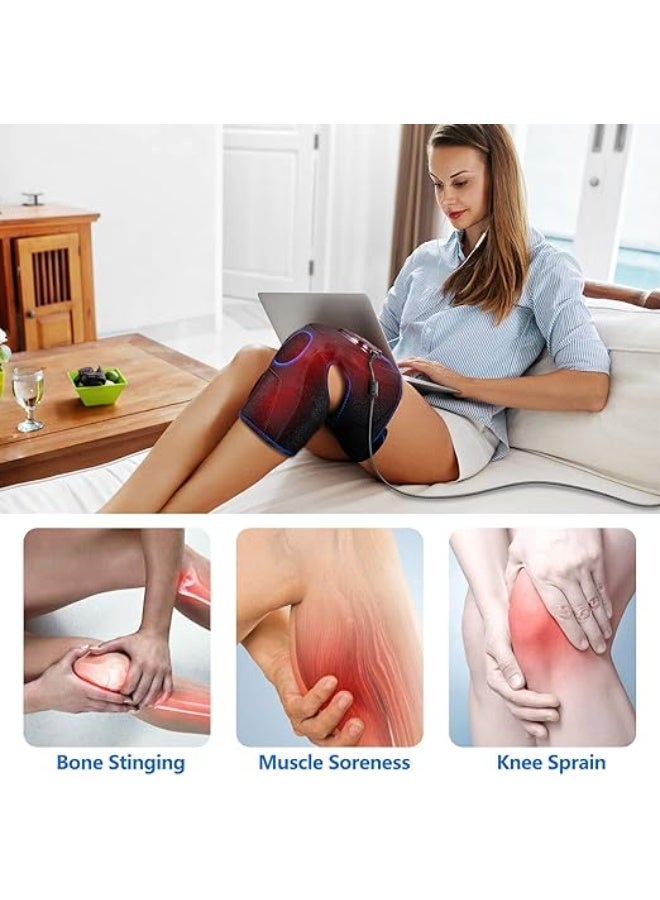 Knee massager with heat and air pressure – Adjustable heated knee brace for comfort support, improved blood circulation and relief of joint strain (1 piece) - Image 3