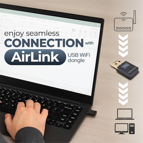 TAG Airlink 300 Mbps USB WiFi Adapter | 2.4GHz Mini Wireless Network Dongle for PC/Laptop/Desktop | USB 2.0 | Soft AP Mode | WPA/WPA2 Security | Plug & Play | Black - Image 5
