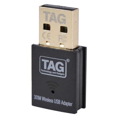 TAG Airlink 300 Mbps USB WiFi Adapter | 2.4GHz Mini Wireless Network Dongle for PC/Laptop/Desktop | USB 2.0 | Soft AP Mode | WPA/WPA2 Security | Plug & Play | Black - Image 1