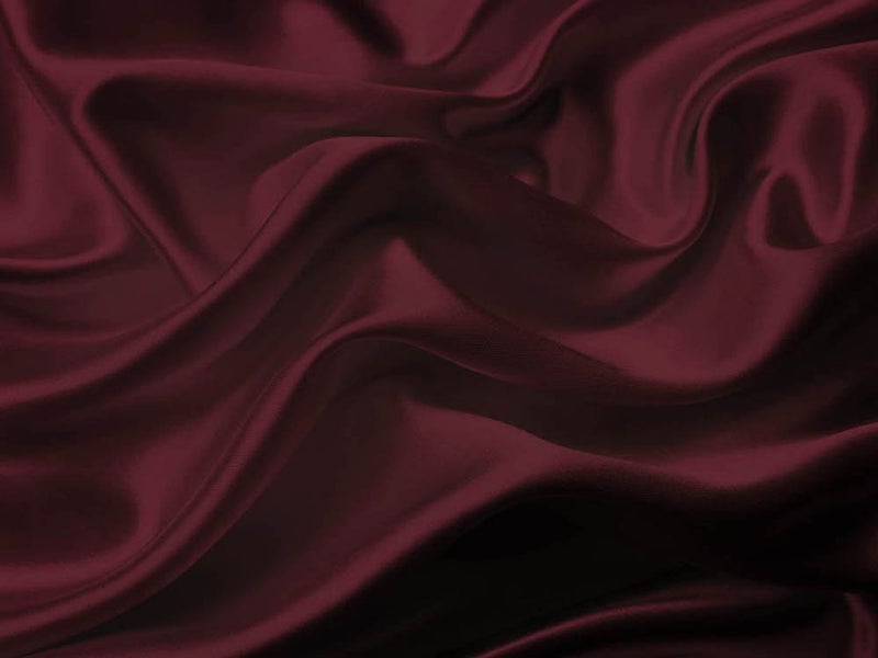 MK Home Mk Collection 4pc Queen Soft Silky Satin Solid Burgundy Deep Pocket Sheet Set New - Image 1