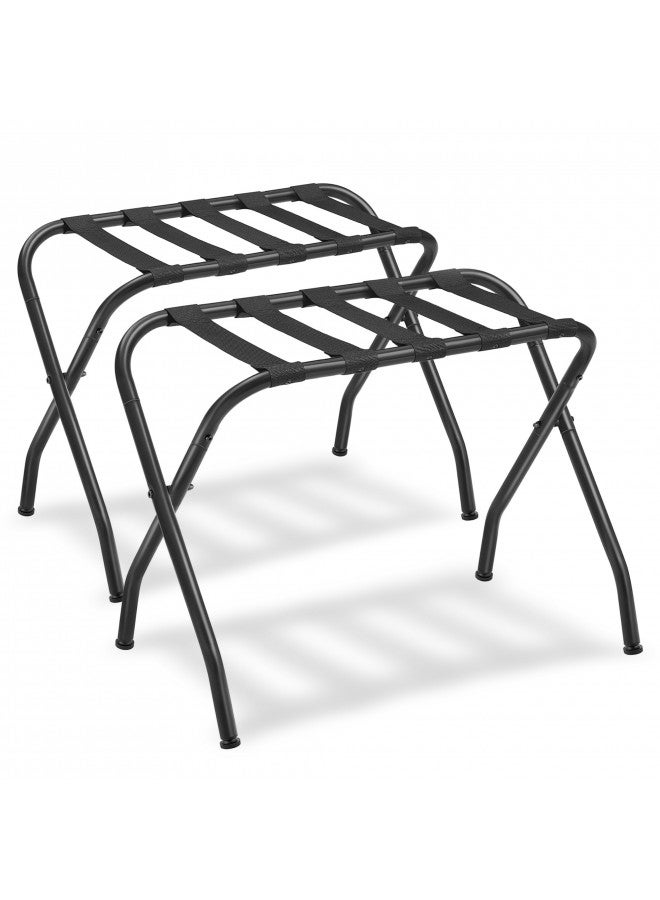 SONGMICS SONGMICS Luggage Rack, Pack of 2, Luggage Racks for Guest Room, Suitcase Stand, Steel Frame, Foldable, for Bedroom, Black URLR64B-2  - Image 1