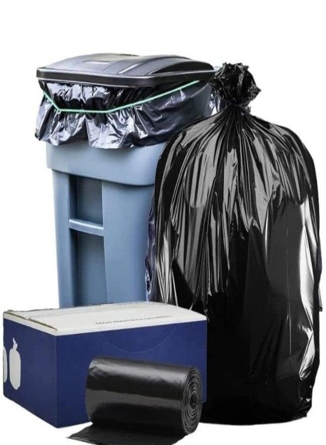Plasticplace Trash Bags │ 1.5 Mil │ Black Heavy Duty Garbage Can Liners │ 50” x 48”, (100 Count)