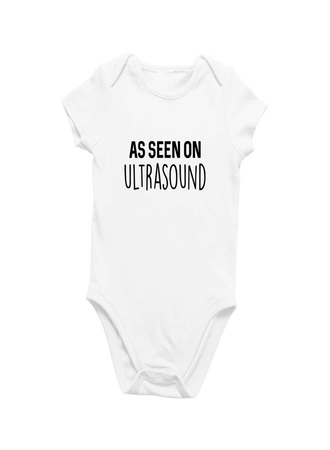 Printique Organic GOTS Certified Baby Onesie Unisex Bodysuit 0-18 months - As Seen On Ultrasound | Funny Sarcastic (As Seen On Ultrasound, 3-6 Months) - Image 1