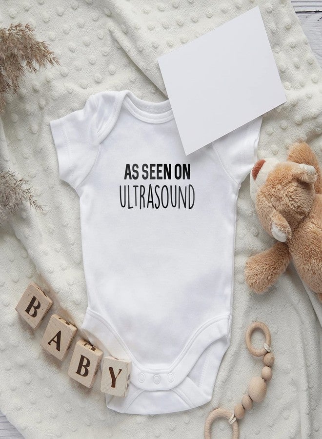 Printique Organic GOTS Certified Baby Onesie Unisex Bodysuit 0-18 months - As Seen On Ultrasound | Funny Sarcastic (As Seen On Ultrasound, 3-6 Months) - Image 2