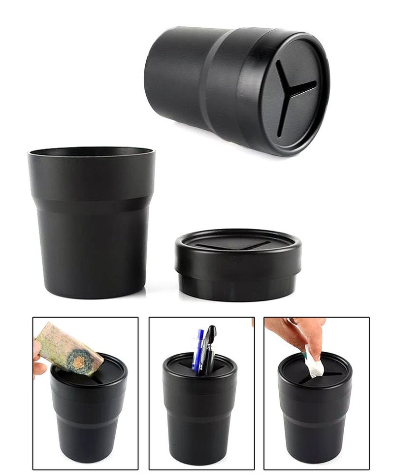 JAVOedge 2 Pack Black Small Car Storage Holder for Pens, Coins, Cash, Fits in Cup Holder - Image 3