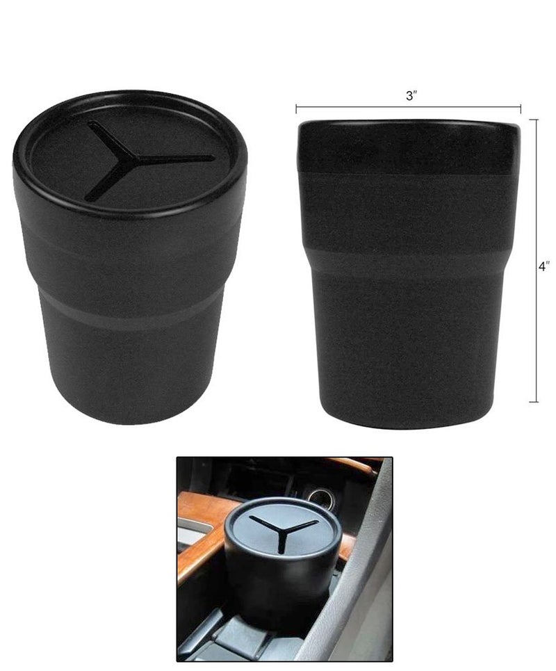 JAVOedge 2 Pack Black Small Car Storage Holder for Pens, Coins, Cash, Fits in Cup Holder - Image 2