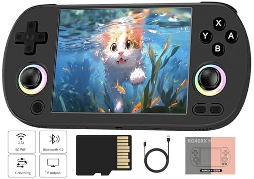 Voacle RG40XX H Retro Handheld Game Console RG40XXH 40 Inch IPS Screen Linux System Builtin 64G TF Card 5488 Games Support HDMI TV Output 5G WiFi Bluetooth 42Black - Image 1