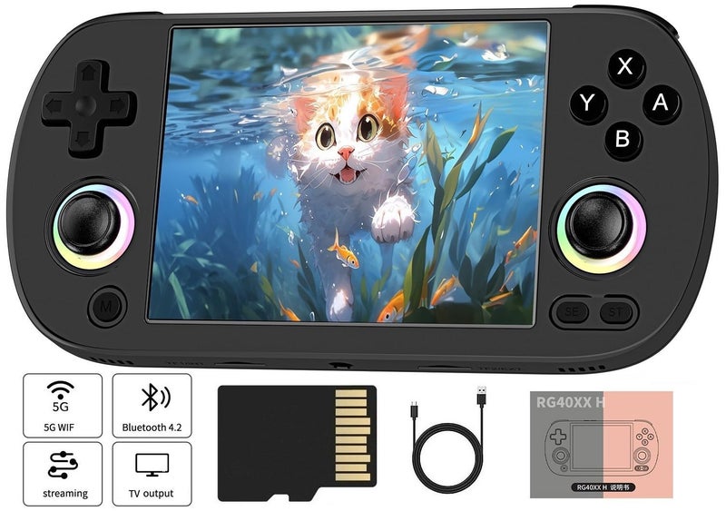 Voacle RG40XX H Retro Handheld Game Console RG40XXH 40 Inch IPS Screen Linux System Builtin 64G TF Card 5488 Games Support HDMI TV Output 5G WiFi Bluetooth 42Black - Image 2