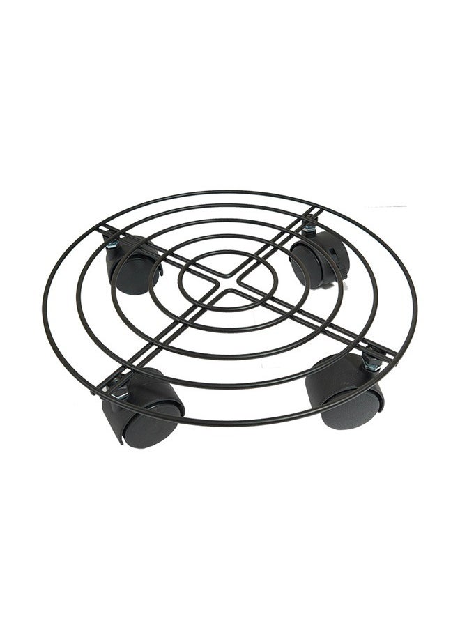 yongsheng Cylinder Stand Black 32cm, Plant Stand with Wheels, Round Flower Pot Plant Caddy Outdoor with 360° Rolling Casters for Indoor, Home, Garden  - Image 1