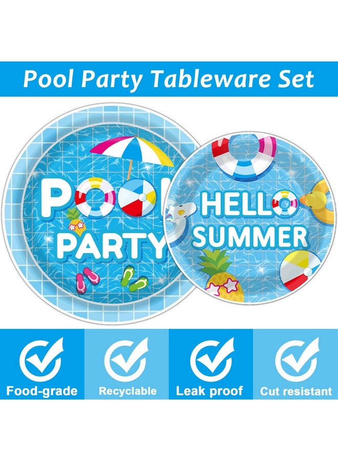 تفكس جيه مجموعة أدوات مائدة لحفلات حمام السباحة من Tevxj، مكونة من 98 قطعة، مناسبة لحفلات أعياد الميلاد الصيفية على الشاطئ، ومفارش مائدة لحفلات حمام السباحة وألواح التزلج على الماء، ومجموعات أدوات مائدة لحفلات أعياد الميلاد الهاوايية وحفلات استقبال المولود الجديد، وهدايا الحفلات - Image 3
