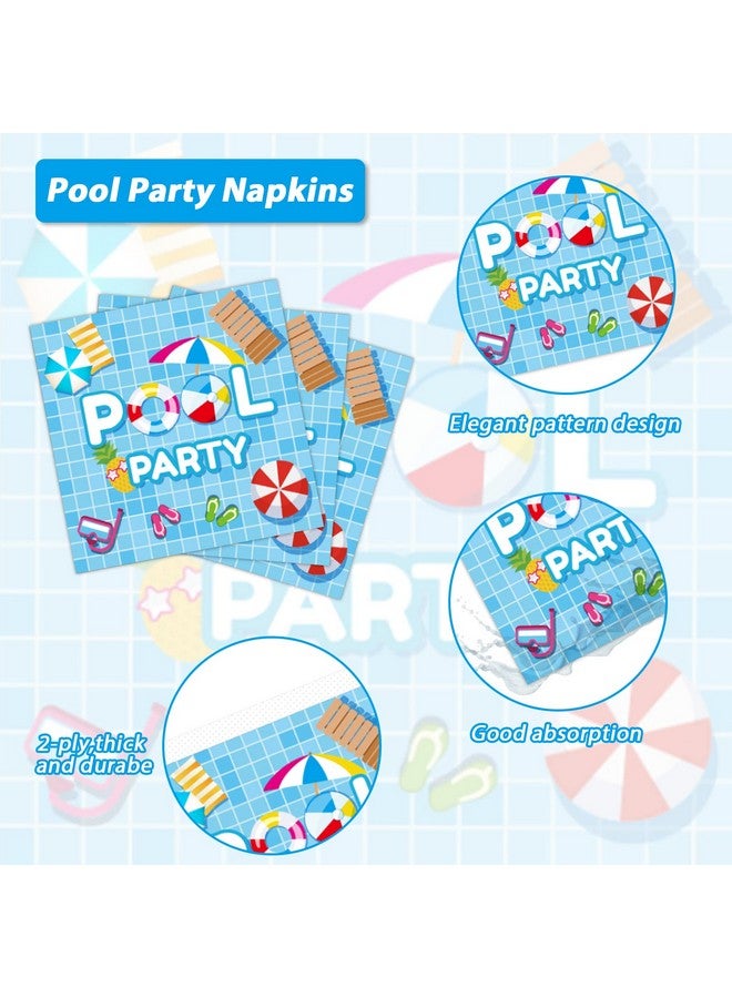 تفكس جيه مجموعة أدوات مائدة لحفلات حمام السباحة من Tevxj، مكونة من 98 قطعة، مناسبة لحفلات أعياد الميلاد الصيفية على الشاطئ، ومفارش مائدة لحفلات حمام السباحة وألواح التزلج على الماء، ومجموعات أدوات مائدة لحفلات أعياد الميلاد الهاوايية وحفلات استقبال المولود الجديد، وهدايا الحفلات - Image 4