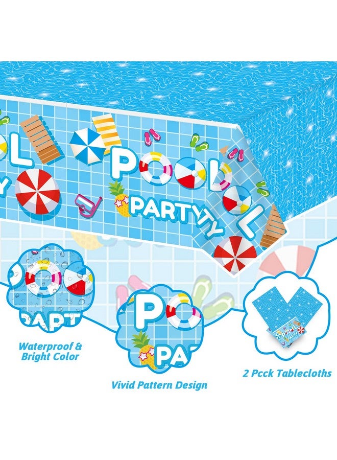 تفكس جيه مجموعة أدوات مائدة لحفلات حمام السباحة من Tevxj، مكونة من 98 قطعة، مناسبة لحفلات أعياد الميلاد الصيفية على الشاطئ، ومفارش مائدة لحفلات حمام السباحة وألواح التزلج على الماء، ومجموعات أدوات مائدة لحفلات أعياد الميلاد الهاوايية وحفلات استقبال المولود الجديد، وهدايا الحفلات - Image 5