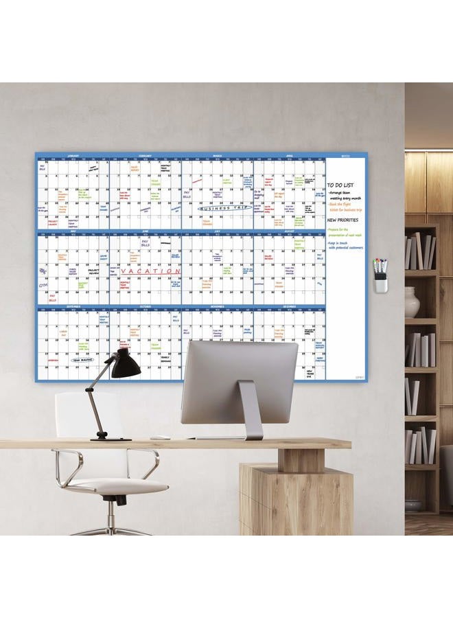 JJPRO Large Dry Erase Wall Calendar - 52"x36" - Blank Undated Yearly Calendar - Whiteboard Premium Laminated Planner - Reusable Laminated Office Jumbo 12 Months Calendar - Image 5