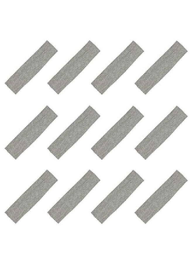 Kenz Laurenz Soft And Stretchy Elastic Cotton Headbands (Pack Of 12) Light Grey  - Image 2