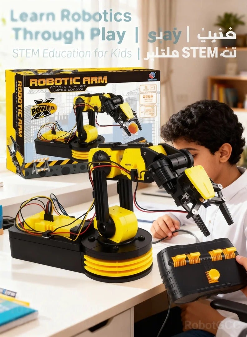 robotgcc 6DOF Robotic Arm Kit – Programmable Servo Arm with Graphical Coding, Remote Control & STEM Engineering Education Platform - Image 1