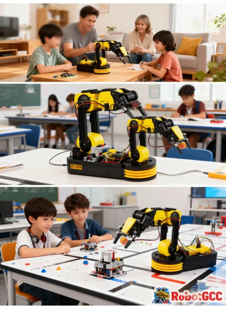 robotgcc 6DOF Robotic Arm Kit – Programmable Servo Arm with Graphical Coding, Remote Control & STEM Engineering Education Platform - Image 5